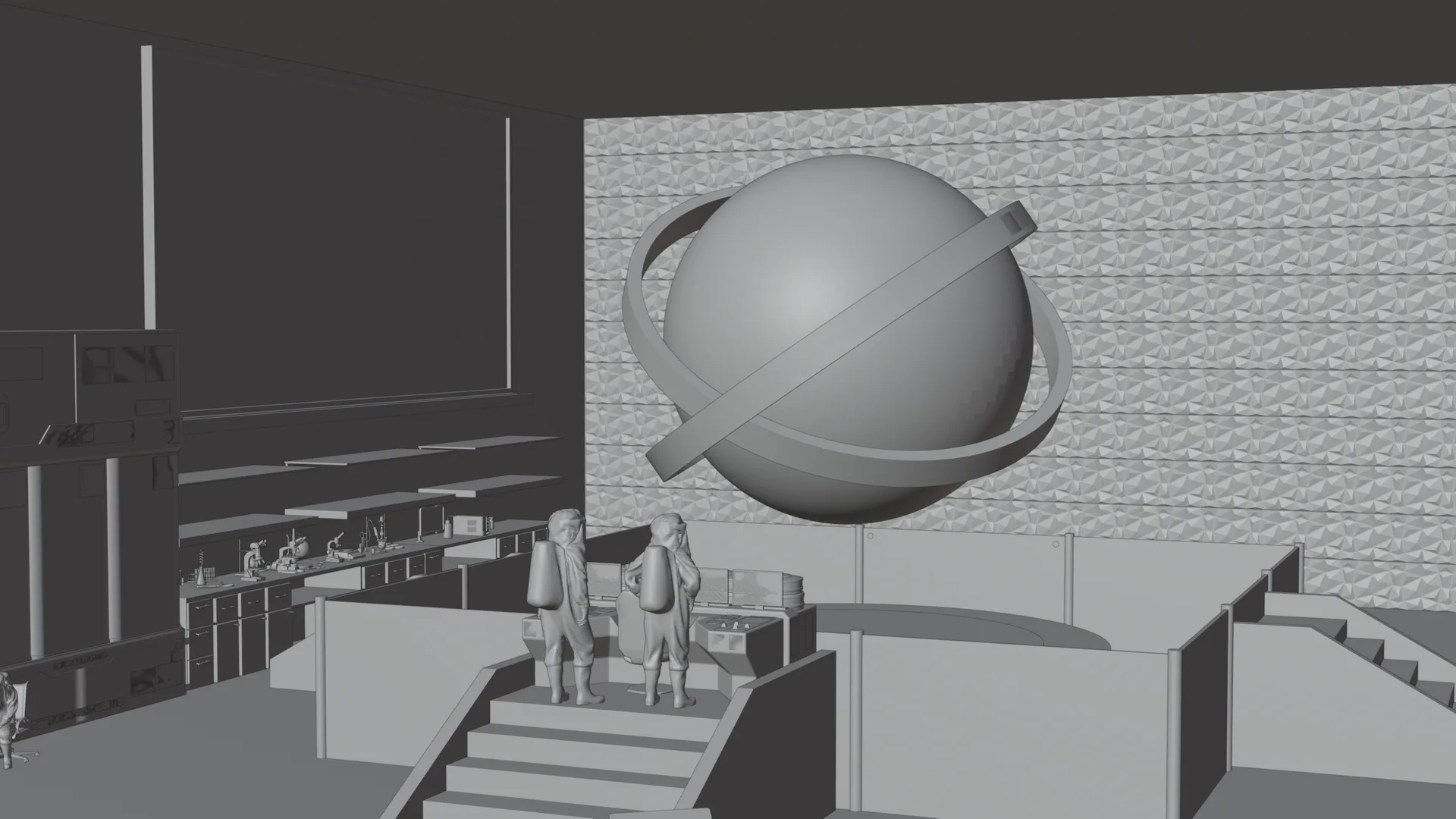 O mesmo plano no viewport do Blender, em cinza